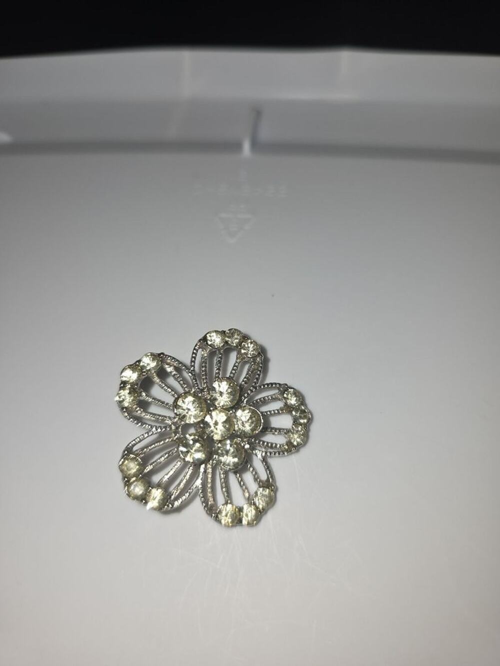 Vintage Rhinestone Flower Button